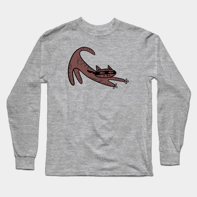 Ninja Cat Long Sleeve T-Shirt by ArtByGB